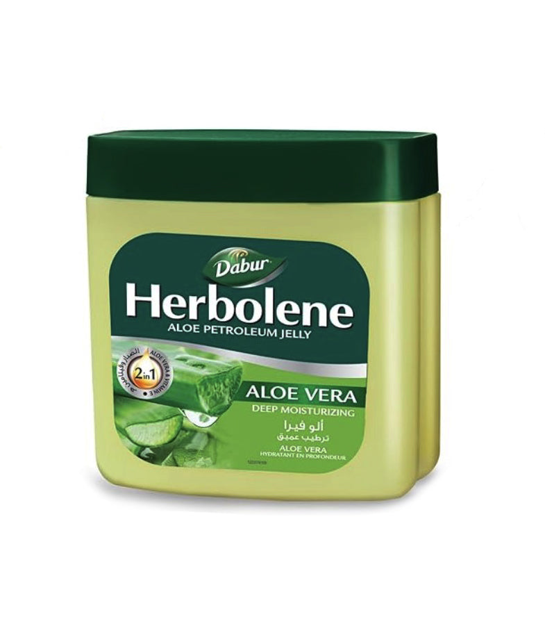 Dabur Herbolene Aloe Vera Petroleum Jelly | Enriched with Aloe Vera and Vitamin E | For Dry and Rough Skin or Chapped Lips