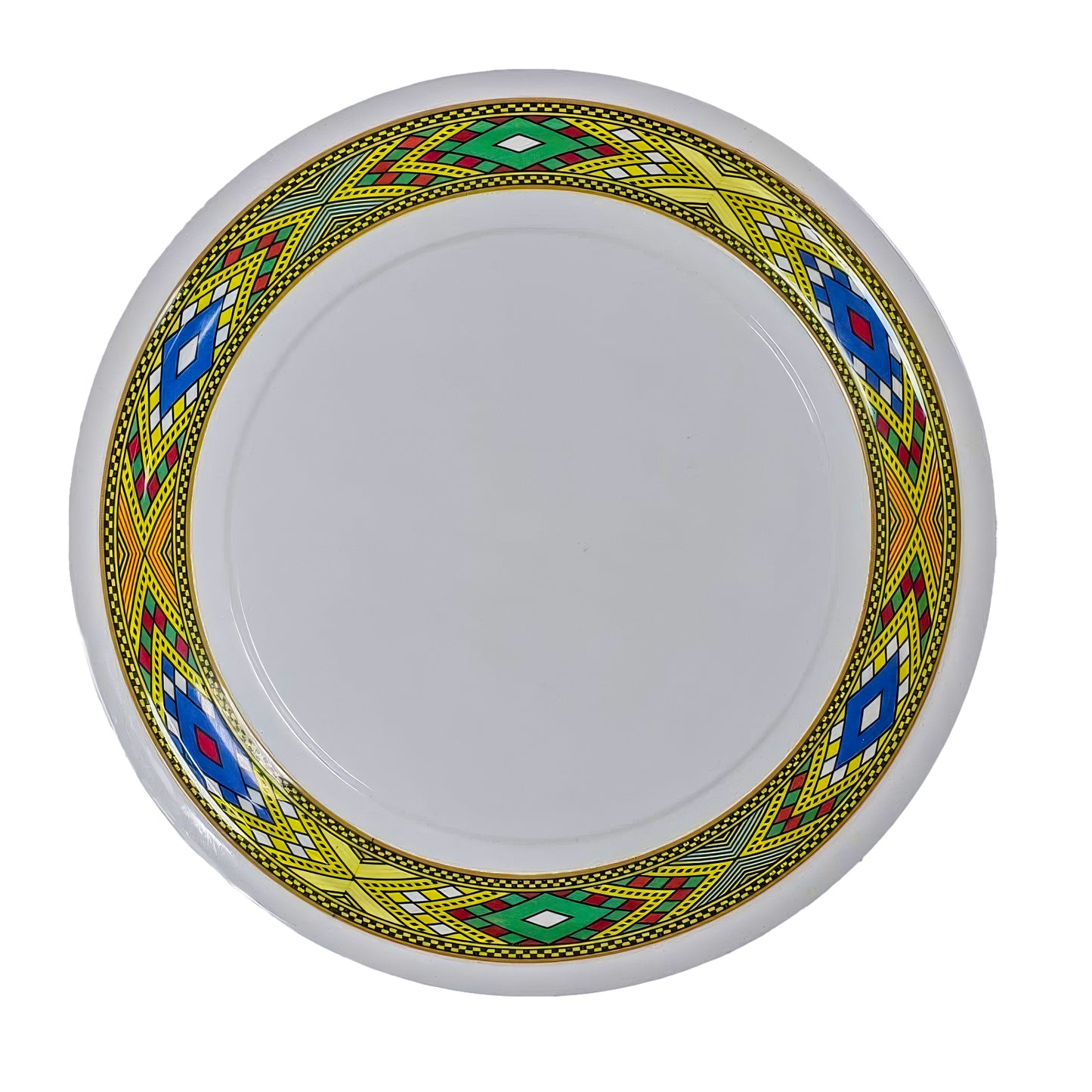 Plastic Food serving Tray (ጥለት)