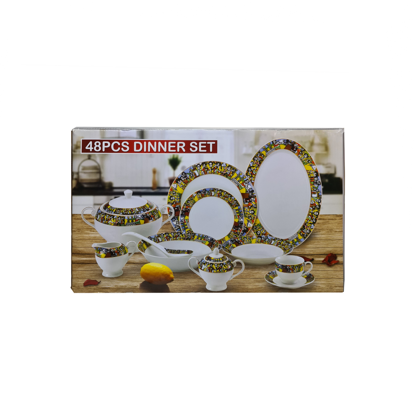 48 Pieces dinner set Queen Sheba pattern design ንግስቲ ሳባ ዲዛይን