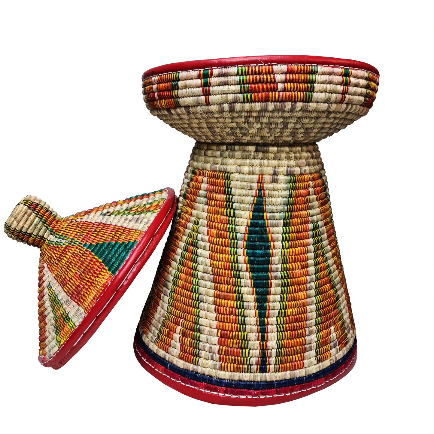 Ethiopian/Eritrean traditional, hand made, weaving, serving table ወርቂ መሶብ